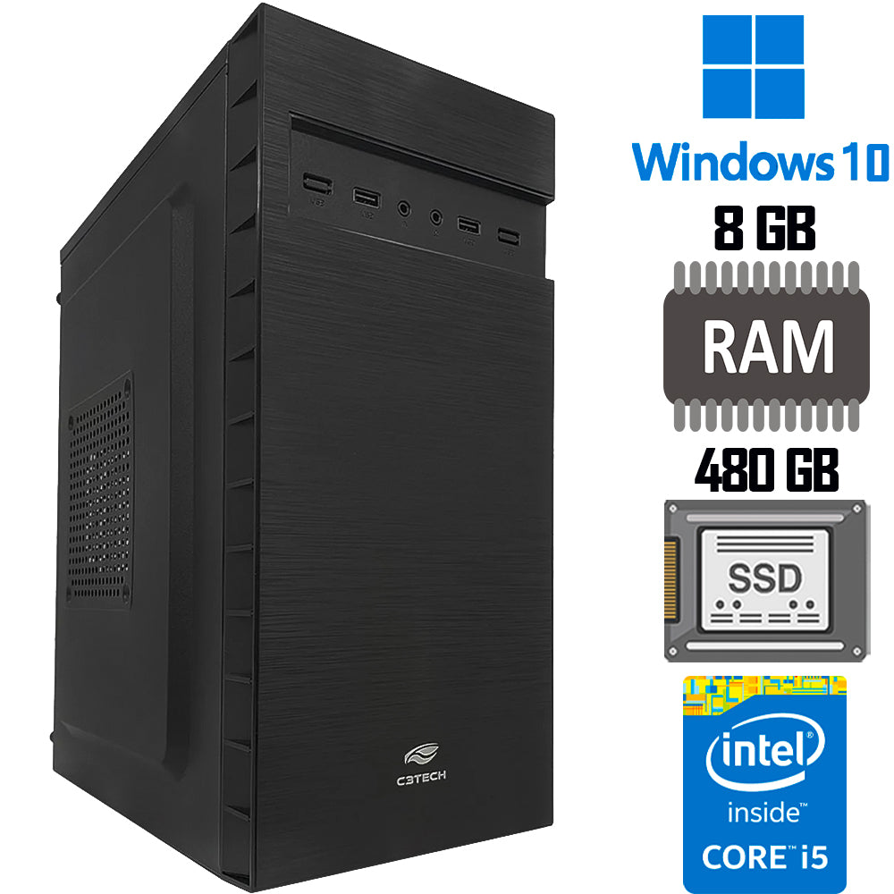 Computador Core i5- 10400- HD SSD 480GB - Memória 8GB- GaB MT32BK - Windows10