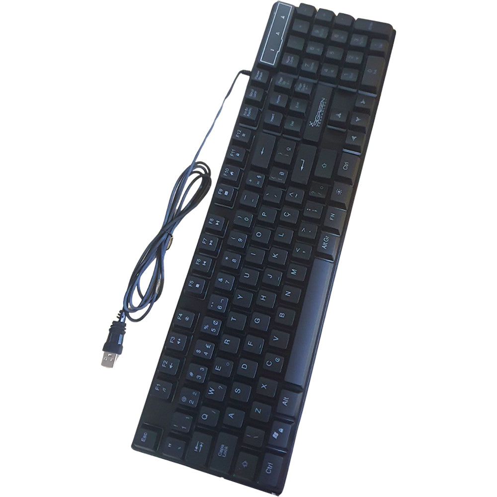 Combo Teclado e Mouse Gamer RGB , Com Mouse Pad 35x25CM 3Green