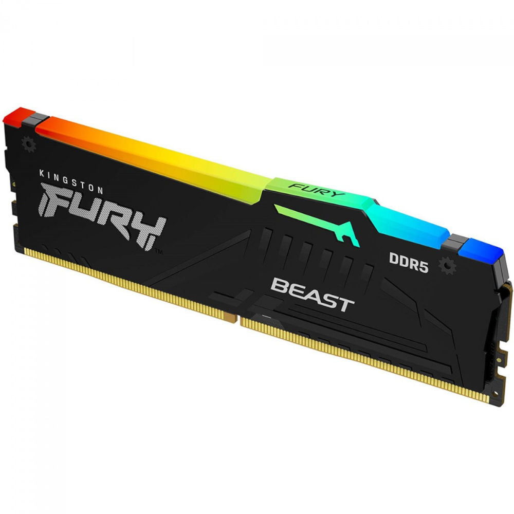 Memória RAM Desktop DDR5 Kingston Fury Beast, RGB, 16GB, 5200Mhz, Black, KF552C36BBEA-16