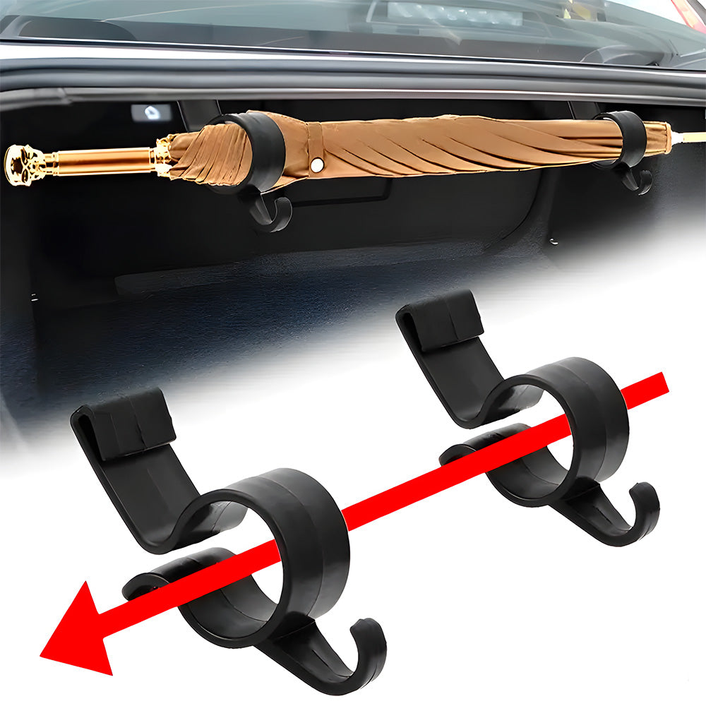 KIT 2 Peças, Suporte Para Guarda-Chuva, Gancho Organizador Para Porta Mala de Carro, Preto