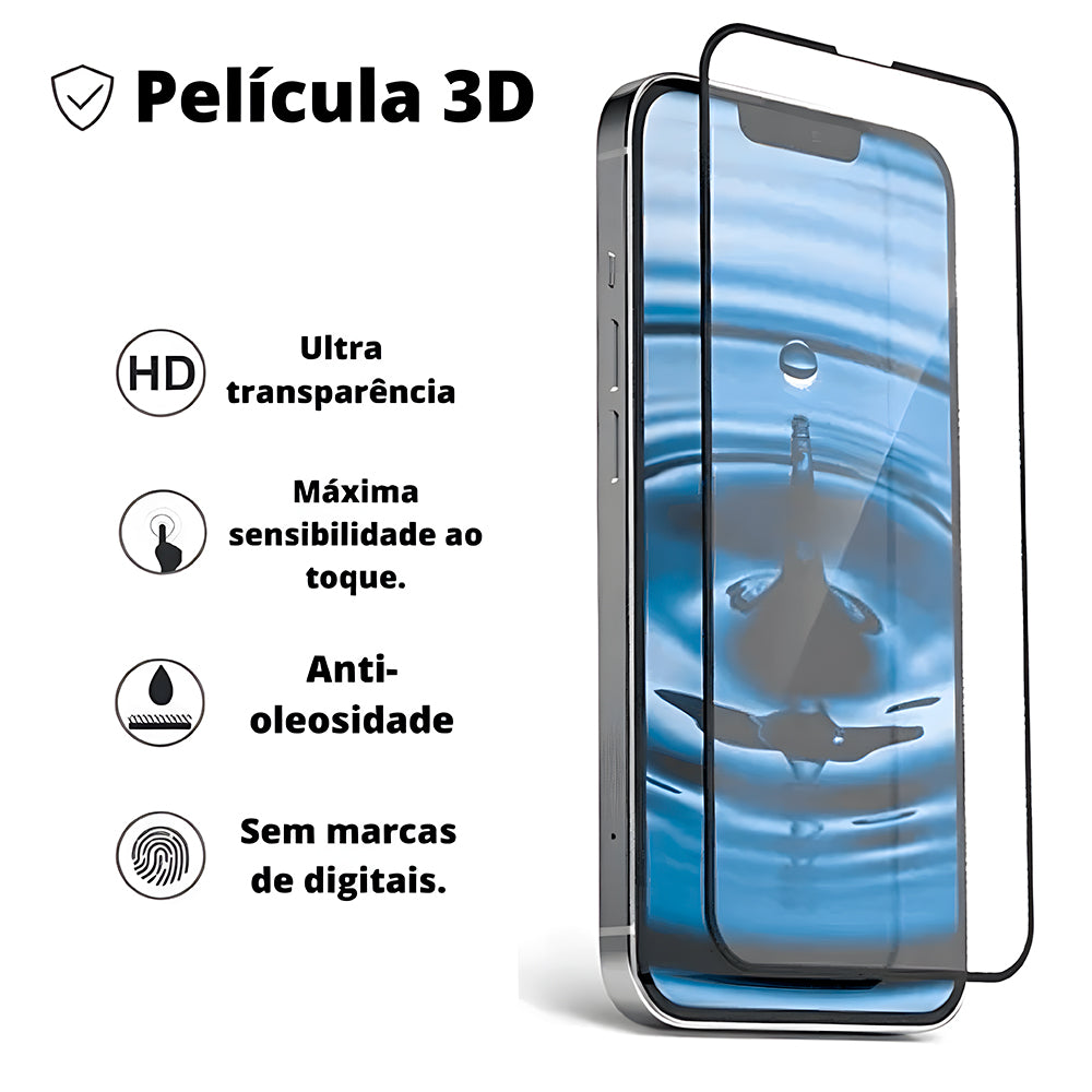 Pelicula Protetora de Tela, 3D, Para iPhone 13 / 13 Pro