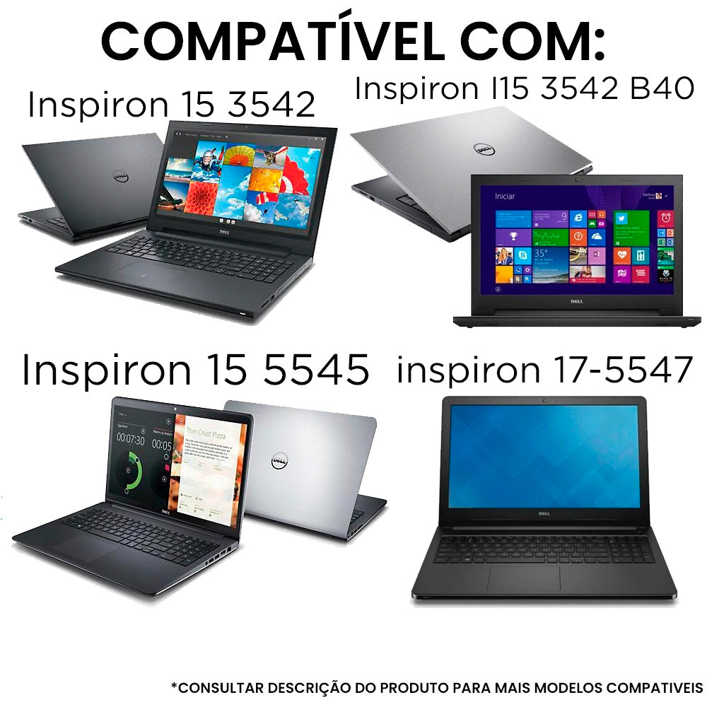 Teclado Notebook Dell Inspiron 15-5000 Series, L15-5547, L15-3542, Frame, Alfanumérico, Preto
