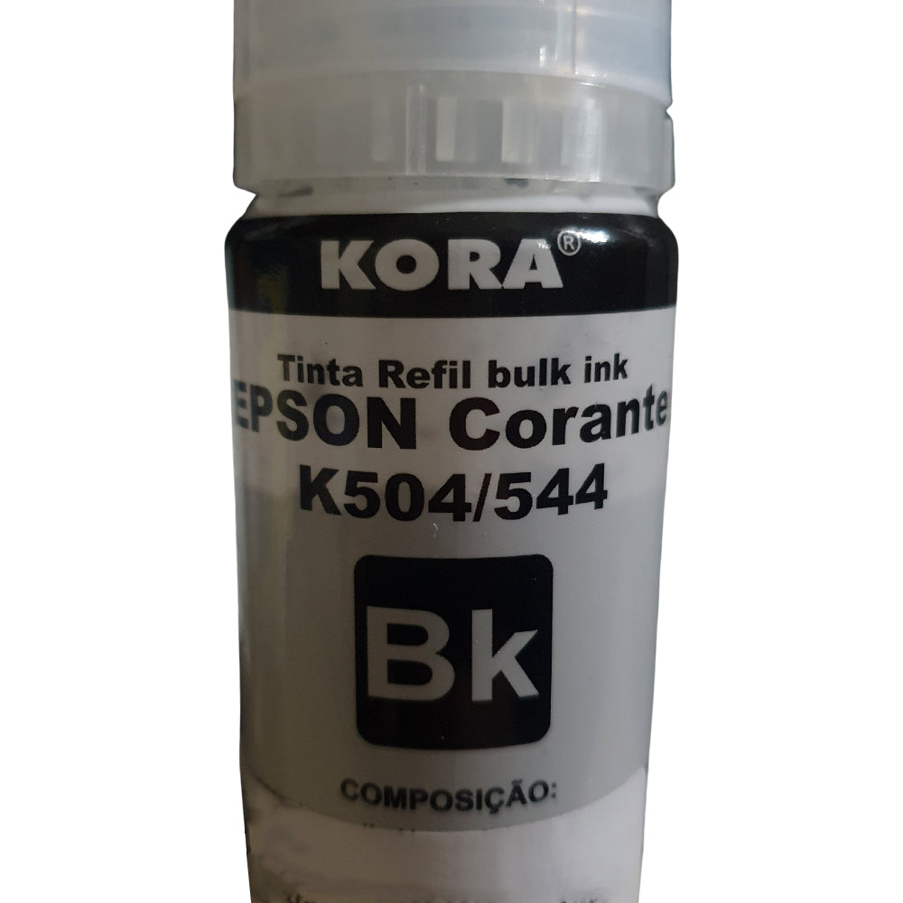 Tinta Refil Bulk Ink Compatível Epson 504/544 BK Preto Corante 70ML Kora - MasterPrint