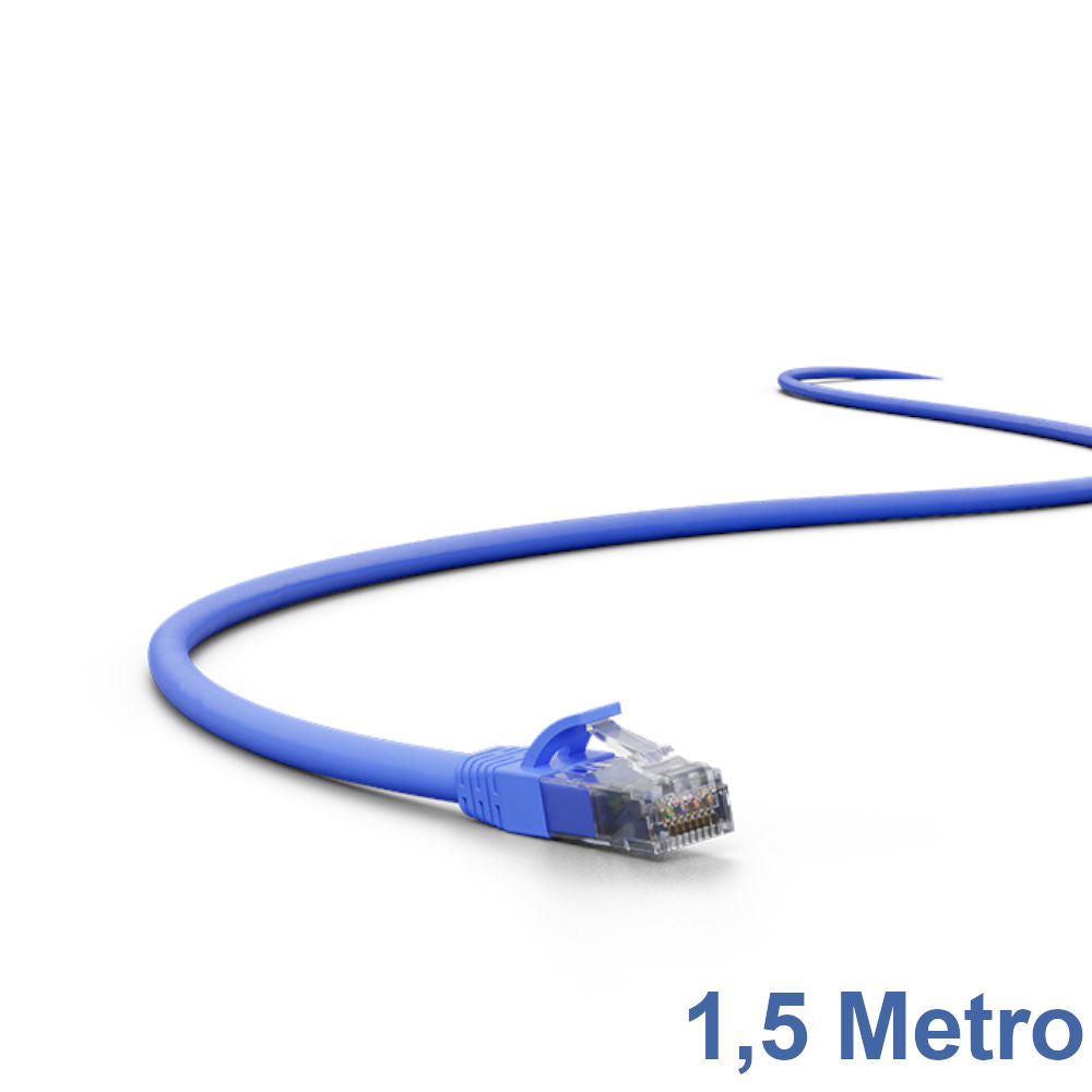 Cabo de Rede Patch Cord CAT.6 Intelbras IMPACT GIGA UTP 4P Azul 1,5 Metro, 100% Cobre, Intelbras