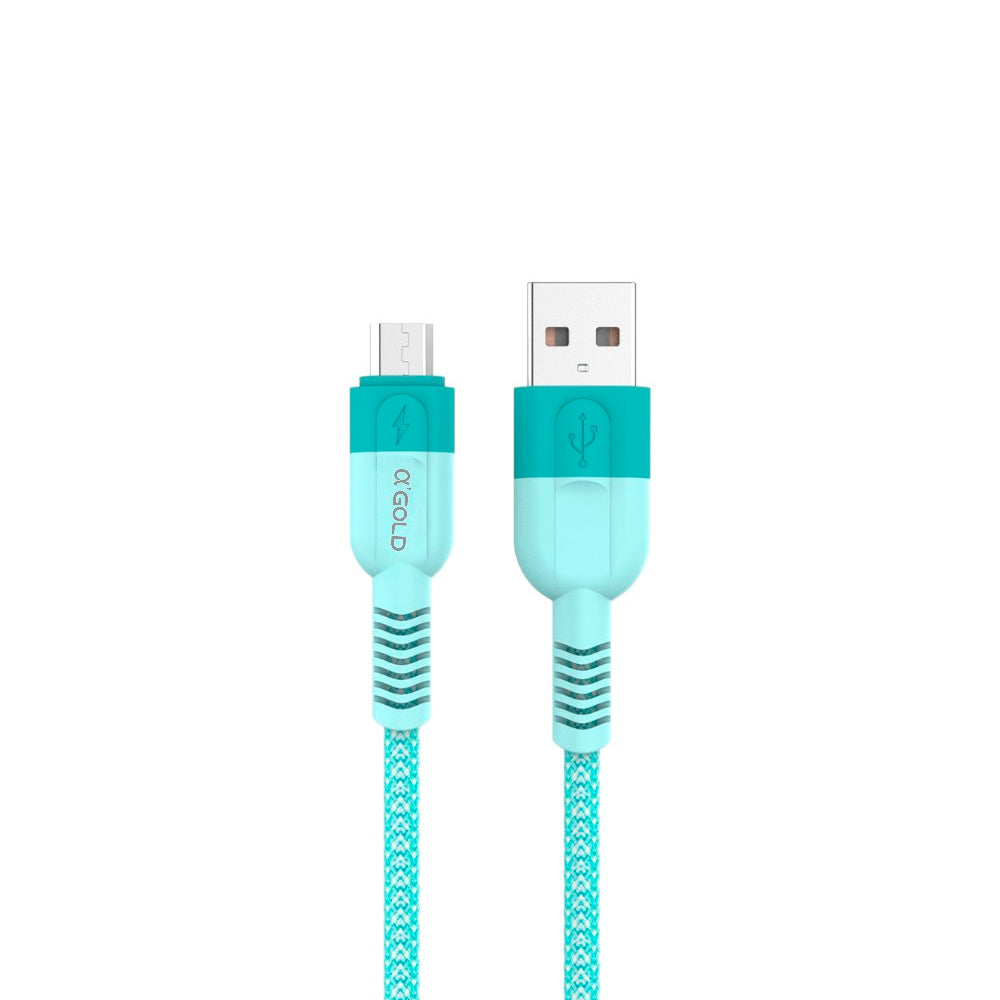Cabo USB Para Micro USB, Carregamento Rápido, 1 Metro de Comprimento, CB103-1, A'Gold - Azul