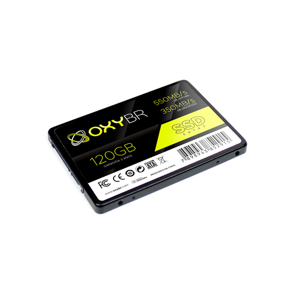 SSD 120GB OxyBR, SATA, 550 MB/s de Leitura, e 450 MB/s de Gravação