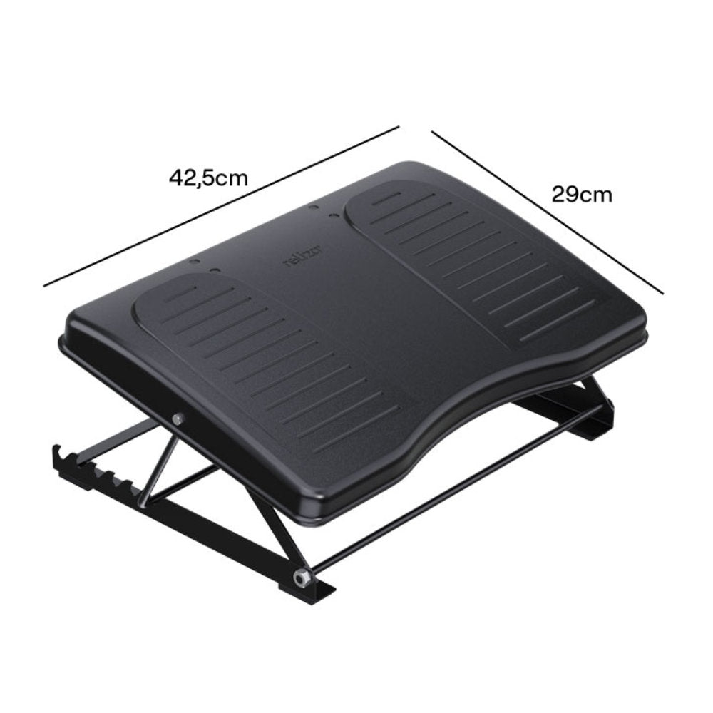 Apoio para Pés Ergonômico Reliza Shark PP Gangorra NR17 com 7 Regulagens - Preto