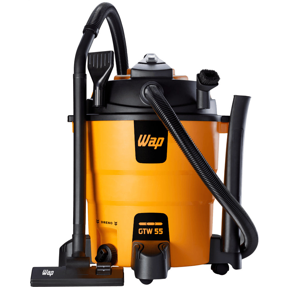 Aspirador de Pó e Água Profissional WAP GTW 55 - 1600W, 55L, Filtros HEPA e Espuma, Função Sopro, Cabo 5m, 220V