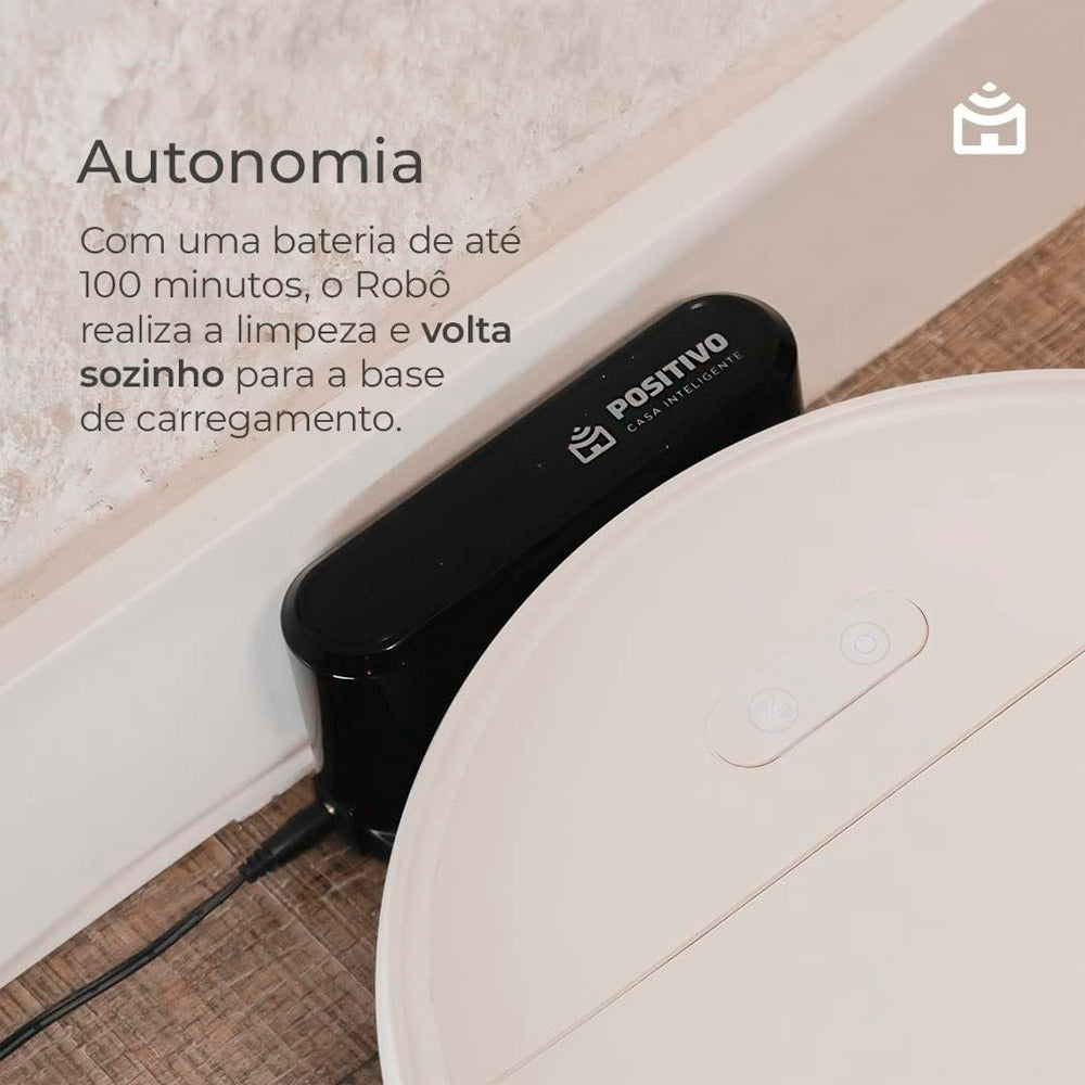 Smart Robô Aspirador Wi-Fi PRA100 Positivo, 3 em 1, Com Alexa, Bivolt