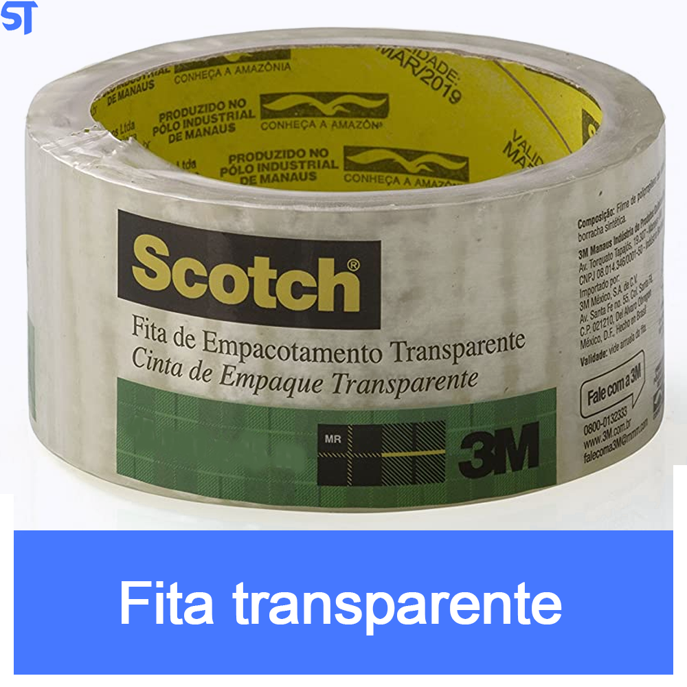 Fita de Empacotamento Scotch Hot Melt Transparente 45 mm x 100 Metros 1 UNIDADE