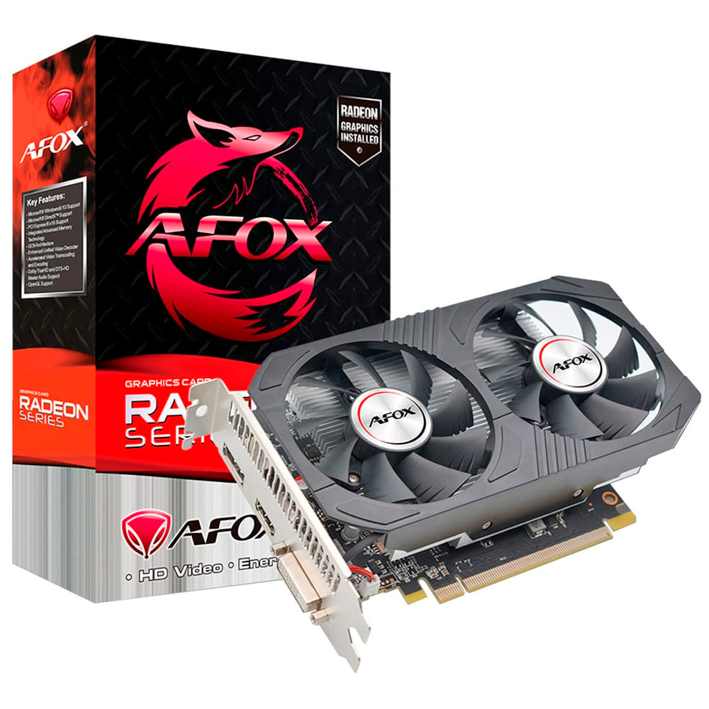 Placa de Vídeo AMD Radeon RX 550 com 4 GB RAM GDDR5 e Barramento 128 Bits - AFOX AFRX550-4096D5H4-V6