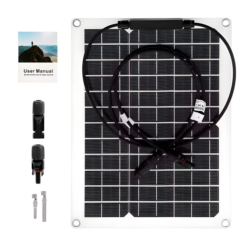 Kit Painel Solar Flexivel 300W, Com Controlador de Carga 60A Com Duas Entradas USB