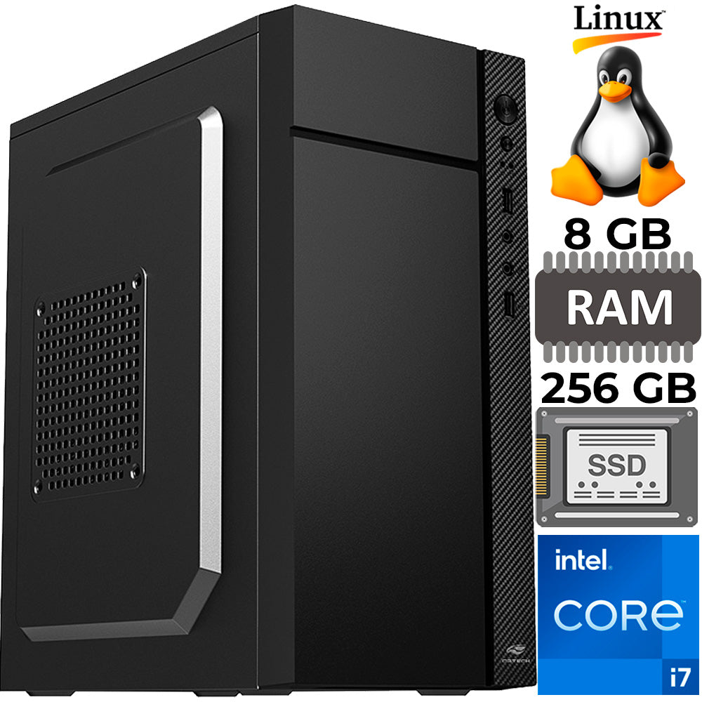 Computador Core i7-4770, 3.4GHz, Placa Mãe H81, Memória RAM 8GB, SSD 256GB, Linux, Mousepad