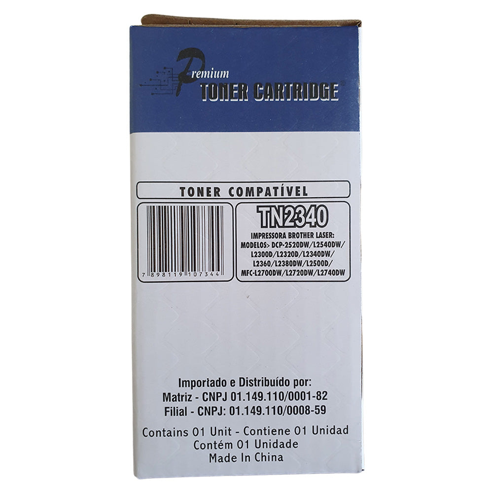 Cartucho Compatível Toner Brother TN2340/2370 Premium 2.6K, Para 2360DW. 2540DW, L2520DW, L2720DW, 2740DW