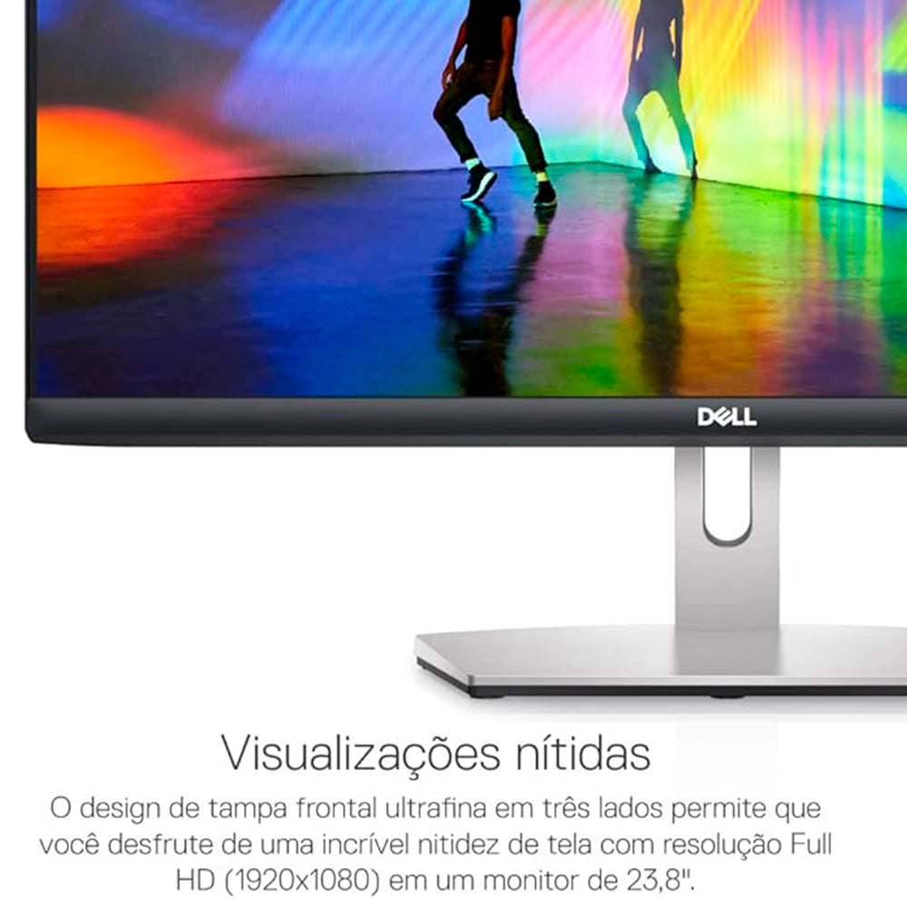 Monitor Dell 24'' 23.8- S2421HN Amd Freesync 75 Hz 110v/240v Preto e Prata