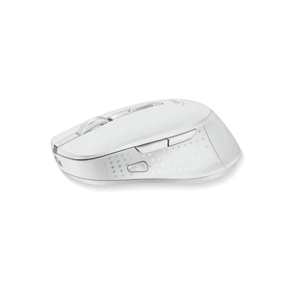 Mouse Sem Fio Bluetooth 5.1 USB, Recarregável Get Silence, 7 botões, 1600DPI, Branco