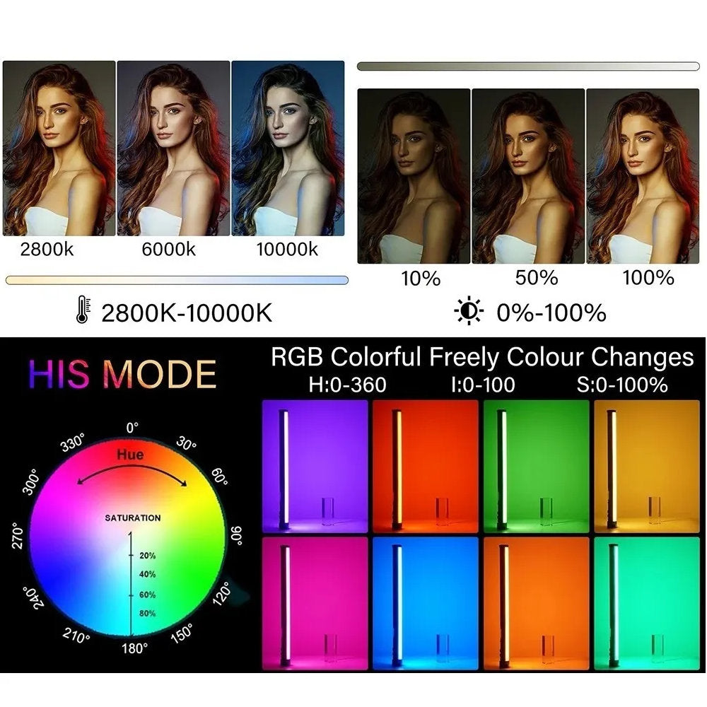 Bastão de LED RGB Sokani X25, 25W Bi-Color, 2500-9000K CRI95+, TLCI97, Controle APP, Portátil, Bateria Integrada