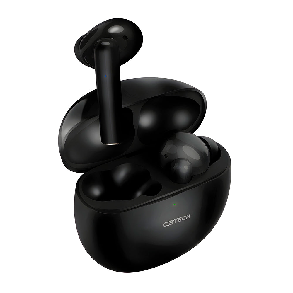 Fone de Ouvido C3Tech Sem Fio, Intra-Auricular, Bluetooth 5.1, Com Função Touch, EP-TWS-60BK - Preto