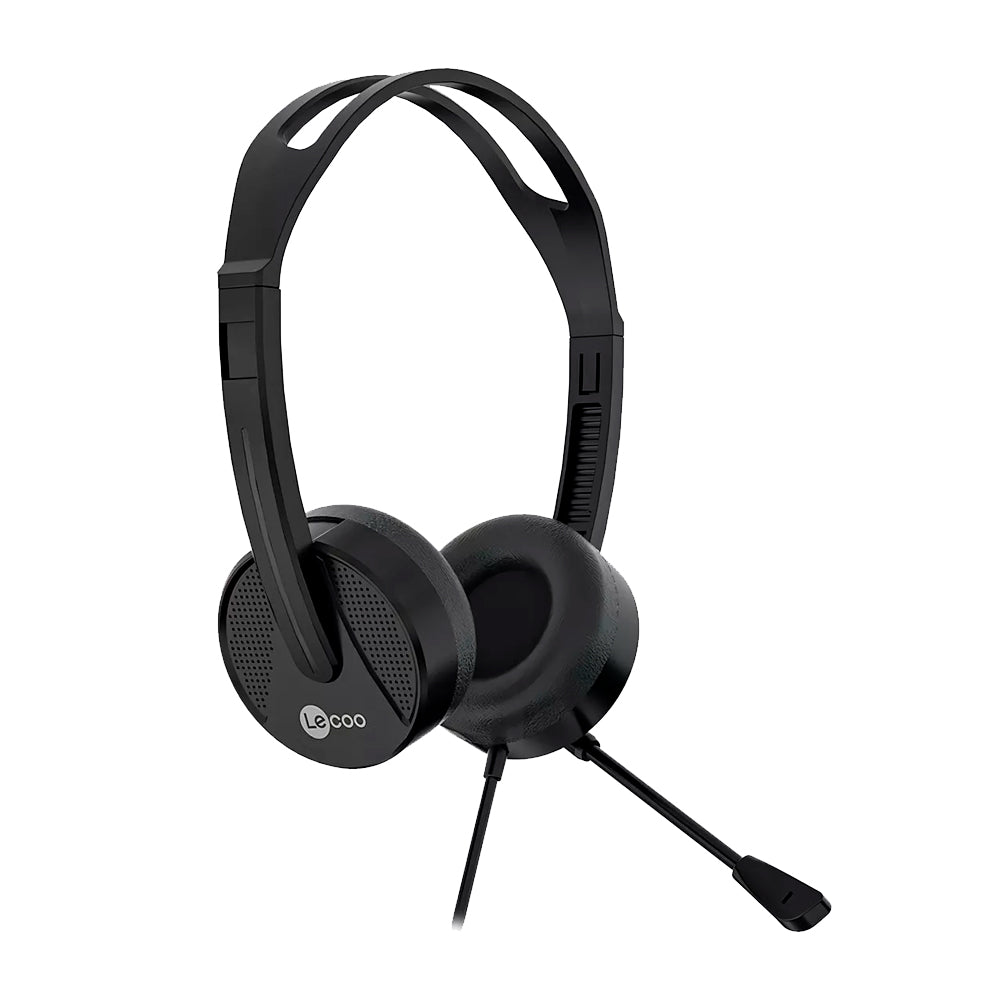 Fone de Ouvido Lenovo Lecoo HT106 3,5mm Com Microfone Ajustável Para Chamadas de Voz, Versão USB