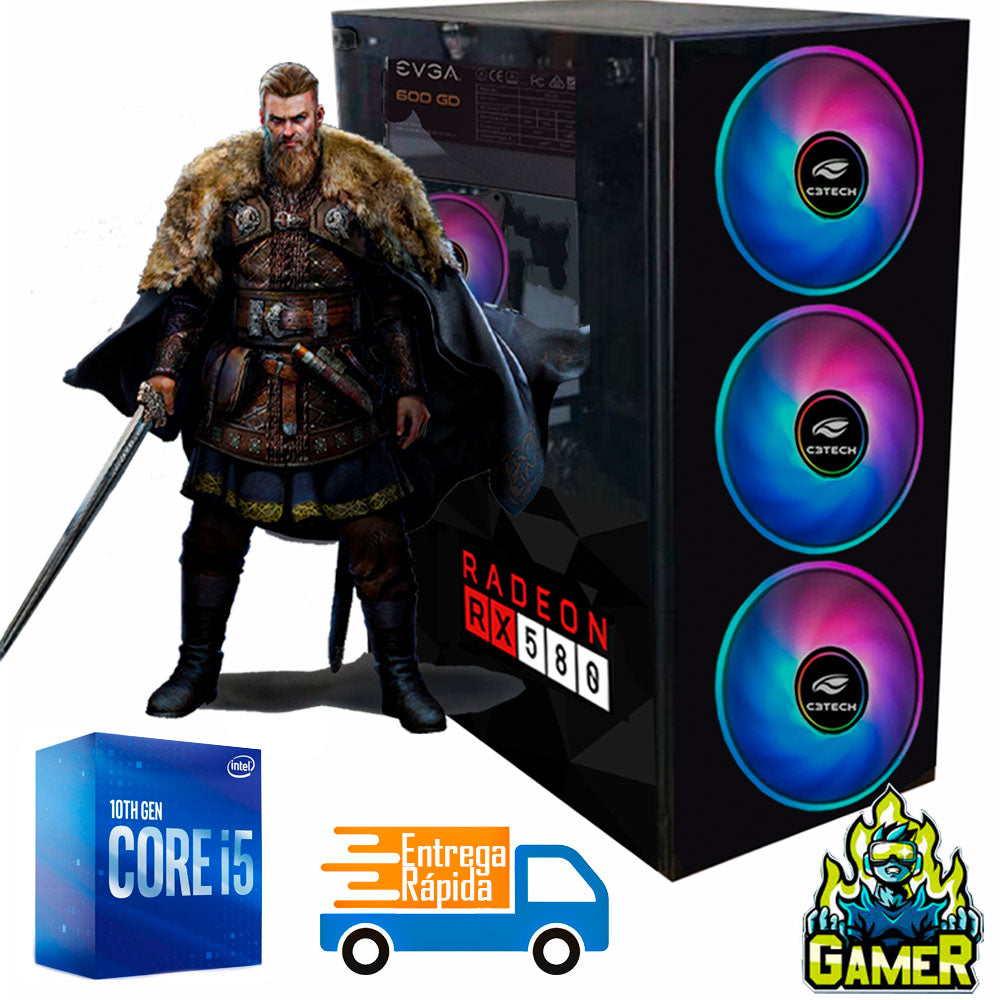 Computador Gamer Core i5 -10400F- Memória Ram 16GB-HD SSD 1TB- Placa de Vídeo 8GB -256 Bitis- Com Fans RGB
