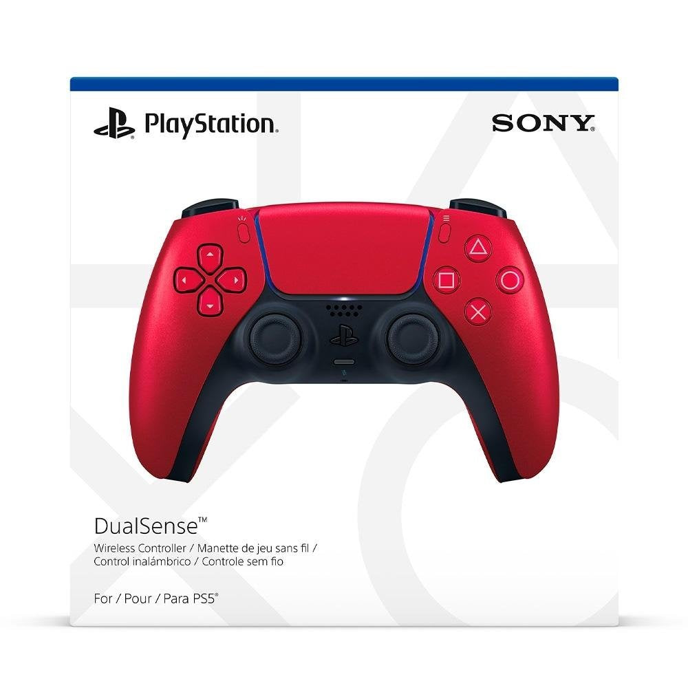 Controle Sony DualSense PS5 Sem Fio Cosmic Red Vermelho Microfone Gatilhos Adaptaveis