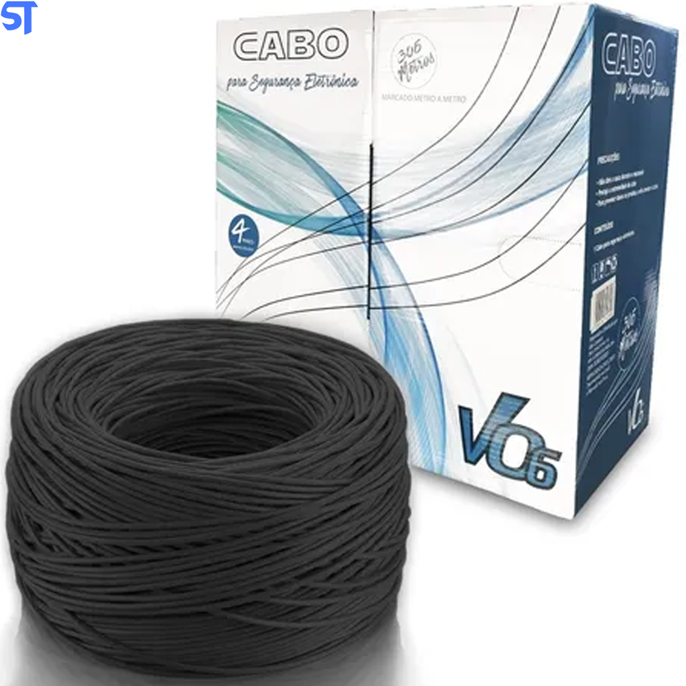 Caixa De Cabo De Rede Mk2 V06 Tecno 23AWG UTP Cat5E Preto 305m