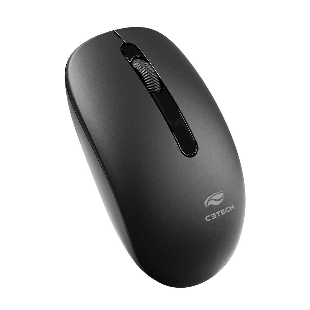 Mouse Sem Fio, 2.4GHz, 1.200 DPI, M-W15BK, C3Tech, Plug And Play, Preto