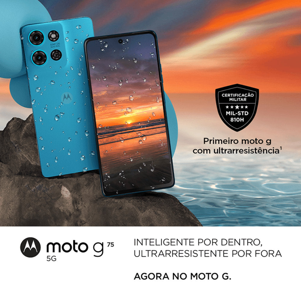Smartphone Motorola Moto g75 5G 256GB 16GB (8GB RAM + 8GB RAM Boost) 50MP Sony Lytia 600 Camera Moto AI - Azul
