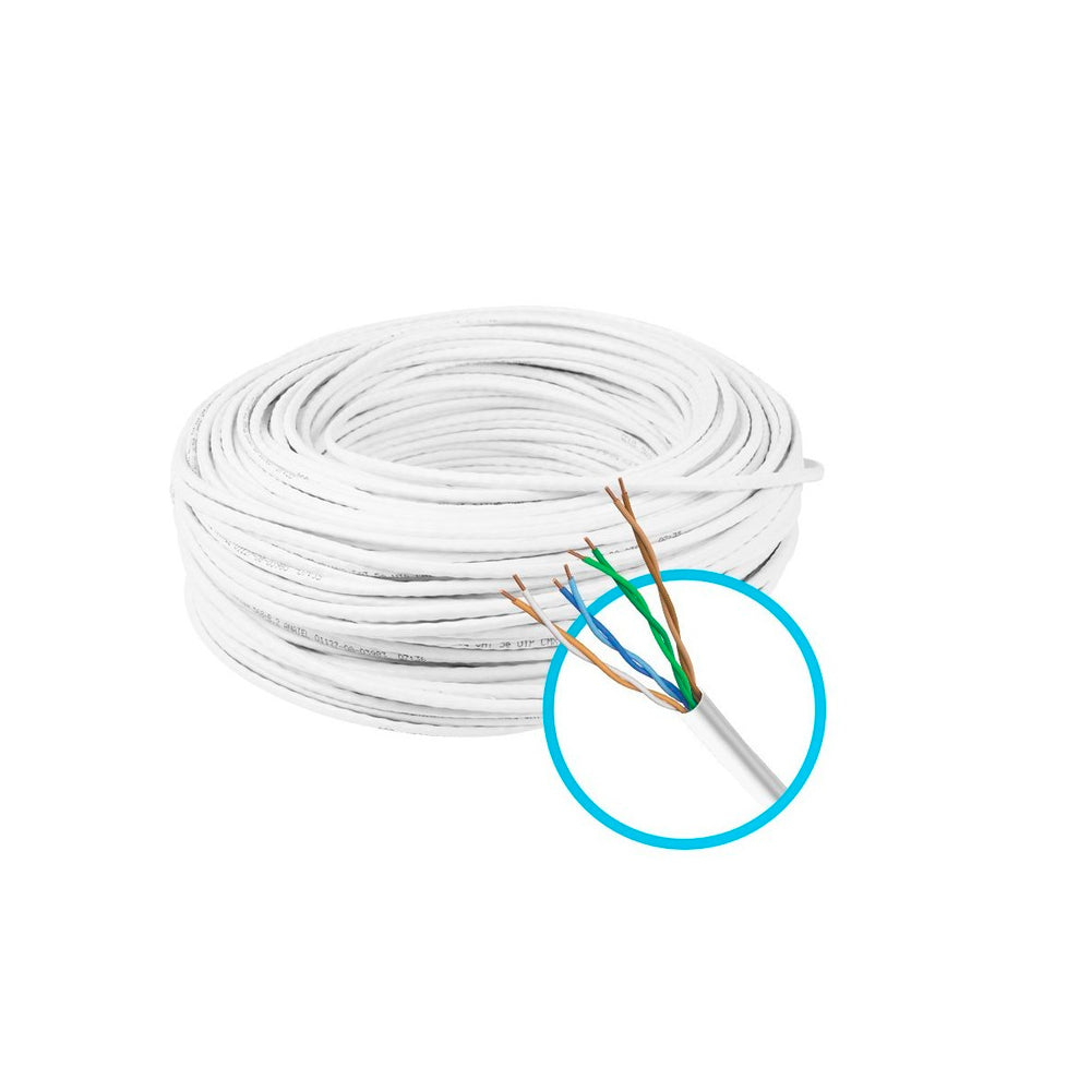 Caixa de Cabo de Rede LAN 4PX24AWG CAT6 UTP LSZH -100% Cobre Wec, Branco