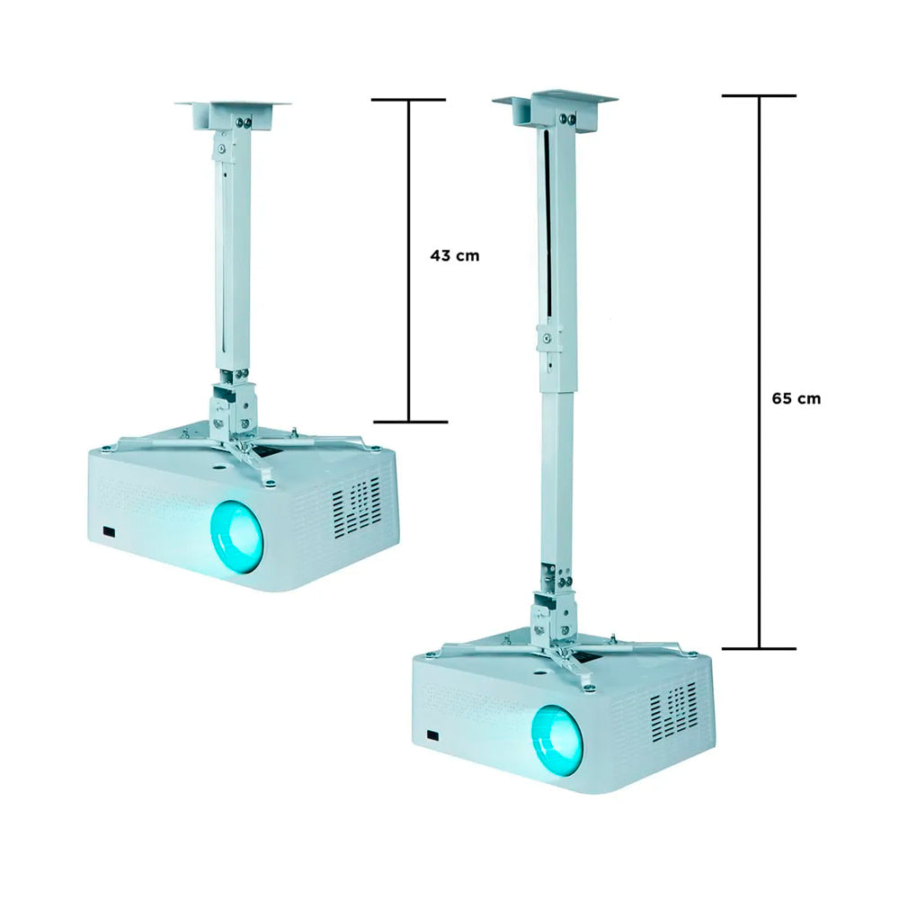 Suporte Universal para Projetor 3 em 1 Goldentec, Haste Extensível, Suporta até 15 kg, Modos de Fixação Teto
