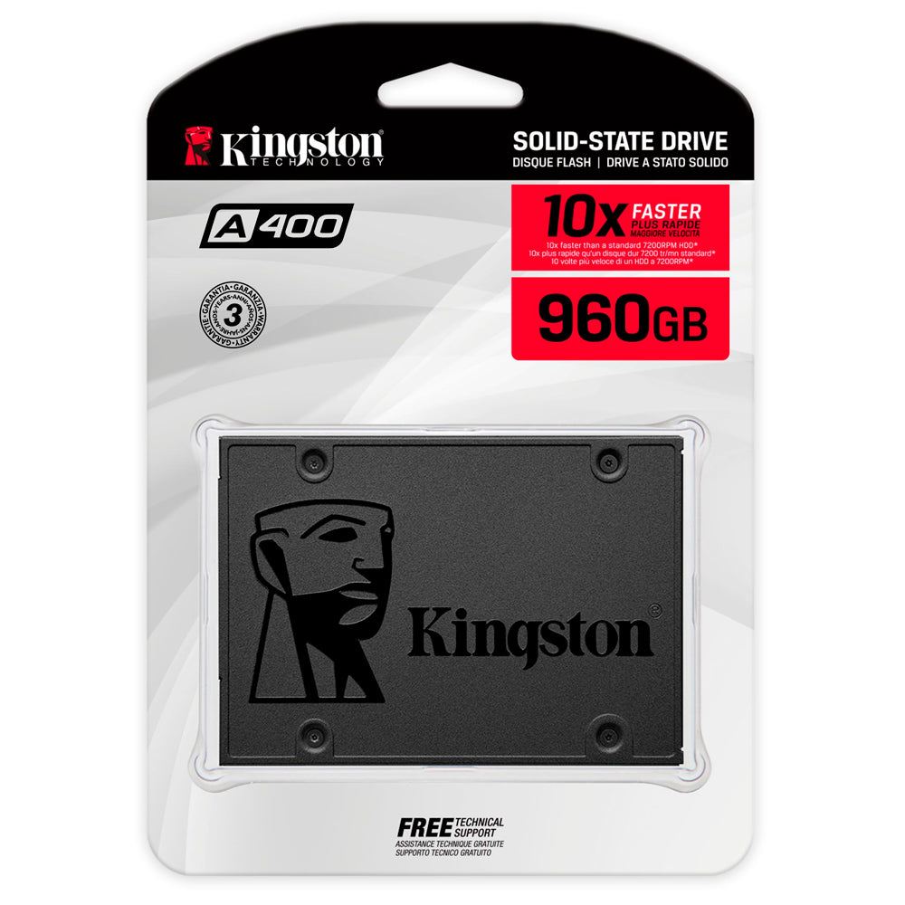 HD SSD Kingston 960GB A400 - 500mb/s Para Leitura e 450mb/s Para Gravação