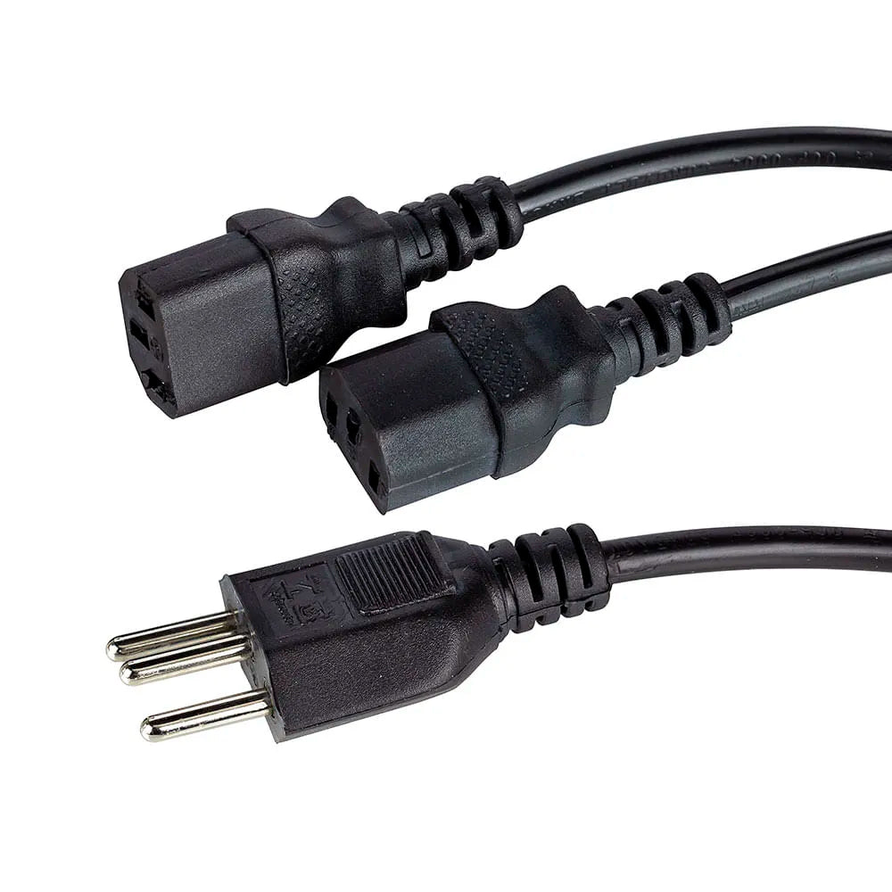 Cabo de Força Tripolar 3 Metros Y 1 Macho e 2 Fêmeas - Preto