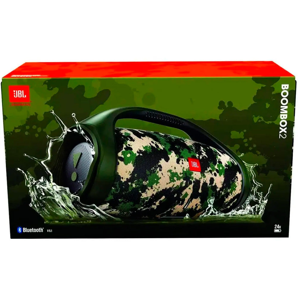 Caixa de Som Portátil JBL Boombox 2, RMS, 80W, Bluetooth 5.1, À Prova D'Água, Camuflada