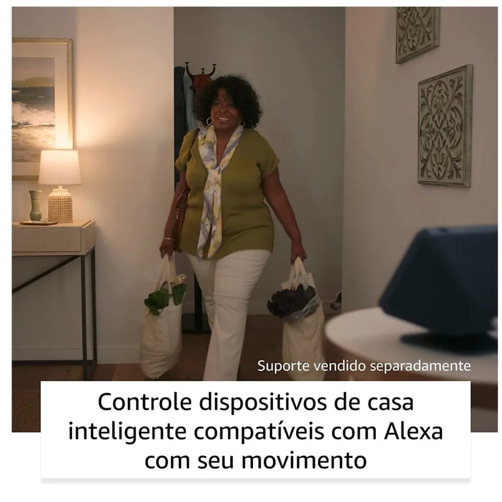 Echo Show 8 (2ª Geração) Amazon Smart Display HD 8", Câmera 13MP, Alexa Integrada, Touchscreen, Wi-Fi e Bluetooth, Preto