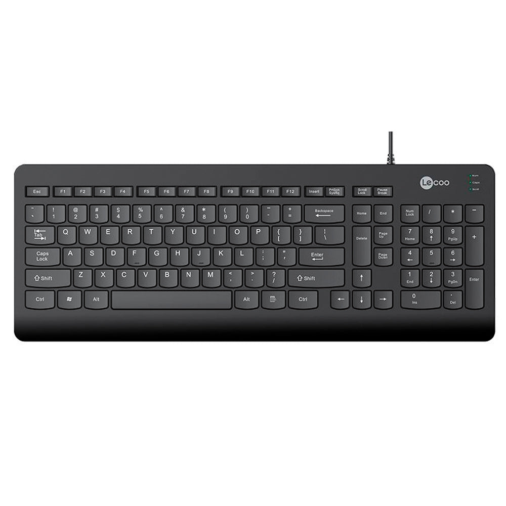 Teclado USB Padrão KB103, Tecla Baixa (Silenciosa), ABNT2, 103 Teclas, LECOO - Preto