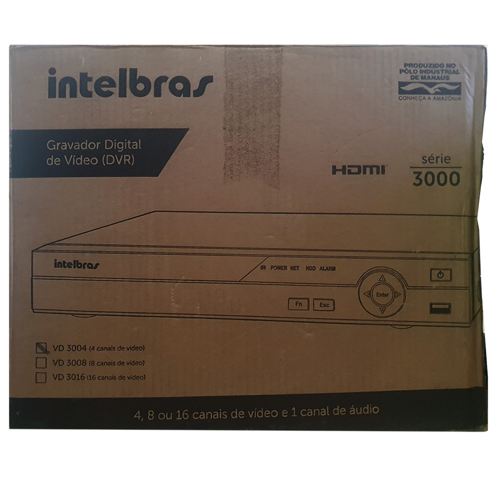 Gravador de Imagem Digital DVR Intelbras, Com 4 Canais, VD-3004
