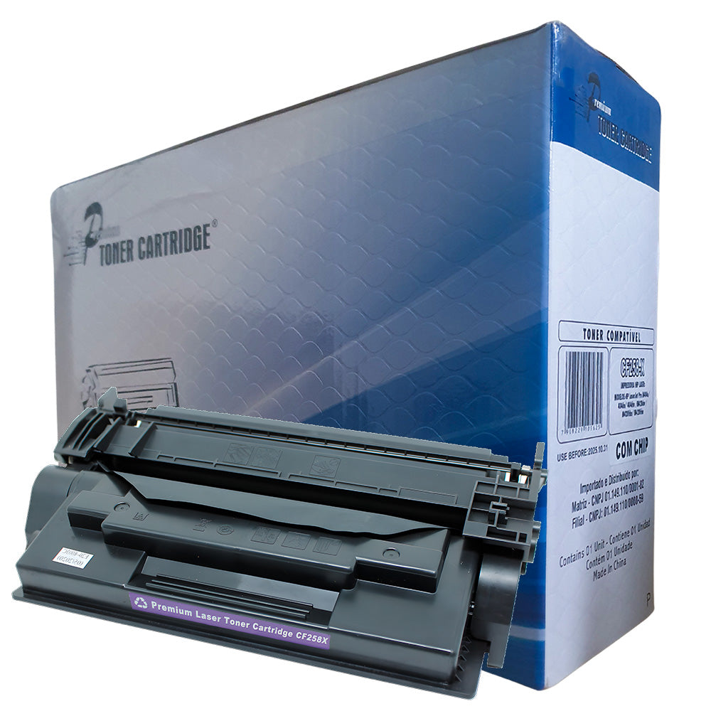 Toner Compatível Com HP CF258X 58X, M428FDW M404DW M428DW M404N, SEM CHIP, Premium 10k