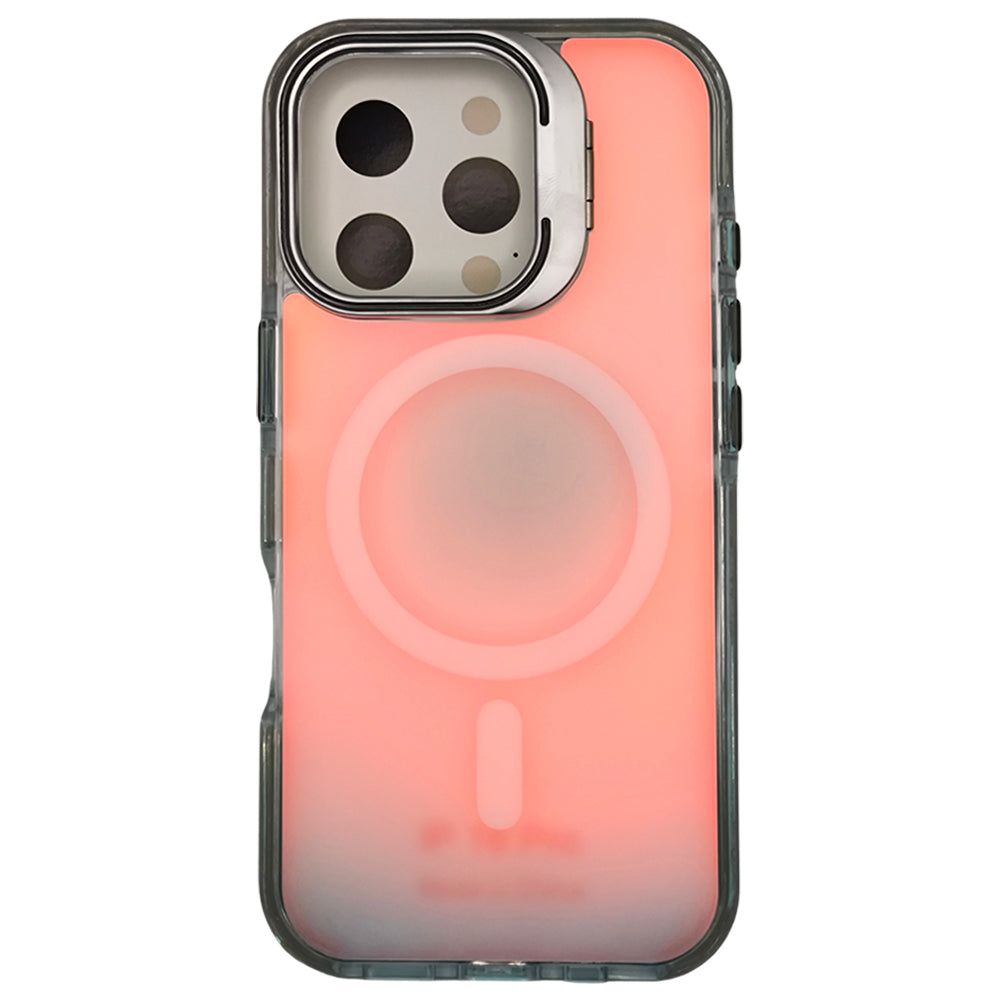Capa Holográfica, Com Suporte Para Carregamento Magnético, Para iPhone 16 Pro