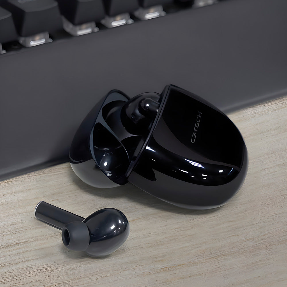 Fone de Ouvido Sem Fio, Bluetooth, C3Tech, EP-TWS-21BK, Preto