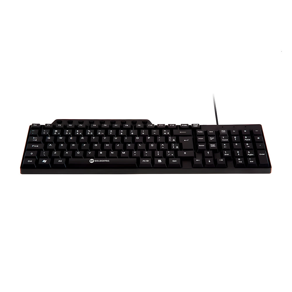 Teclado USB Multimídia Goldentec GT V3, ABNT2 com 105 Teclas, 9 Atalhos Multimídia, Cabo 1,2m - Preto