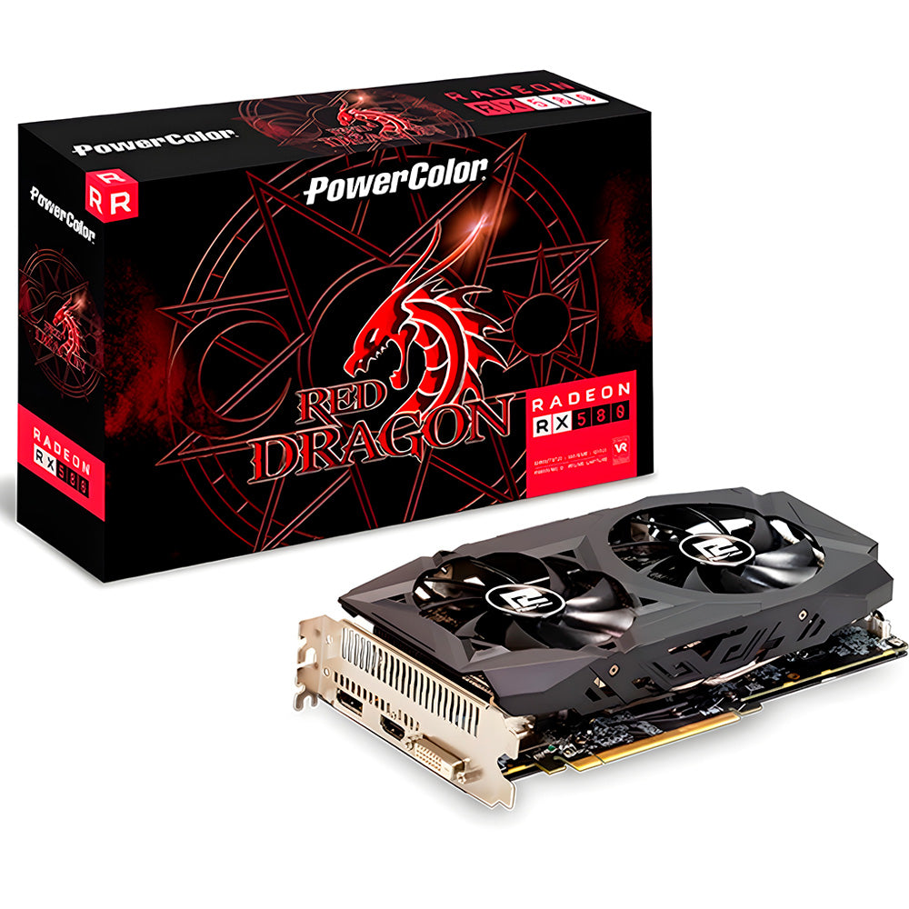 Placa de Vídeo RX 580 PowerColor Red Dragon AMD Radeon, 8GB GDDR5  256Bits- AXRX 580 8GBD5-DHD