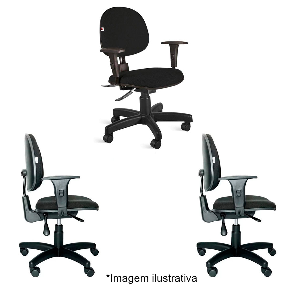Cadeira Executiva Ergonômica-1910 Backsystem NR17 da ABNT Com Regulagem de Braço, Cor Tecido Preto (J.serrano )