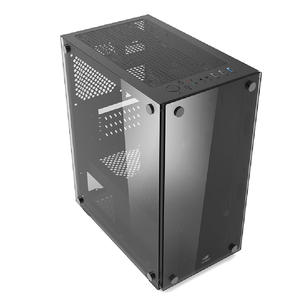 Gabinete Gamer C3Tech MT‑G110BK, Mid Tower, Vidro Temperado, Filtro Antipoeira, Organizador De Cabos, S/Fonte - Preto