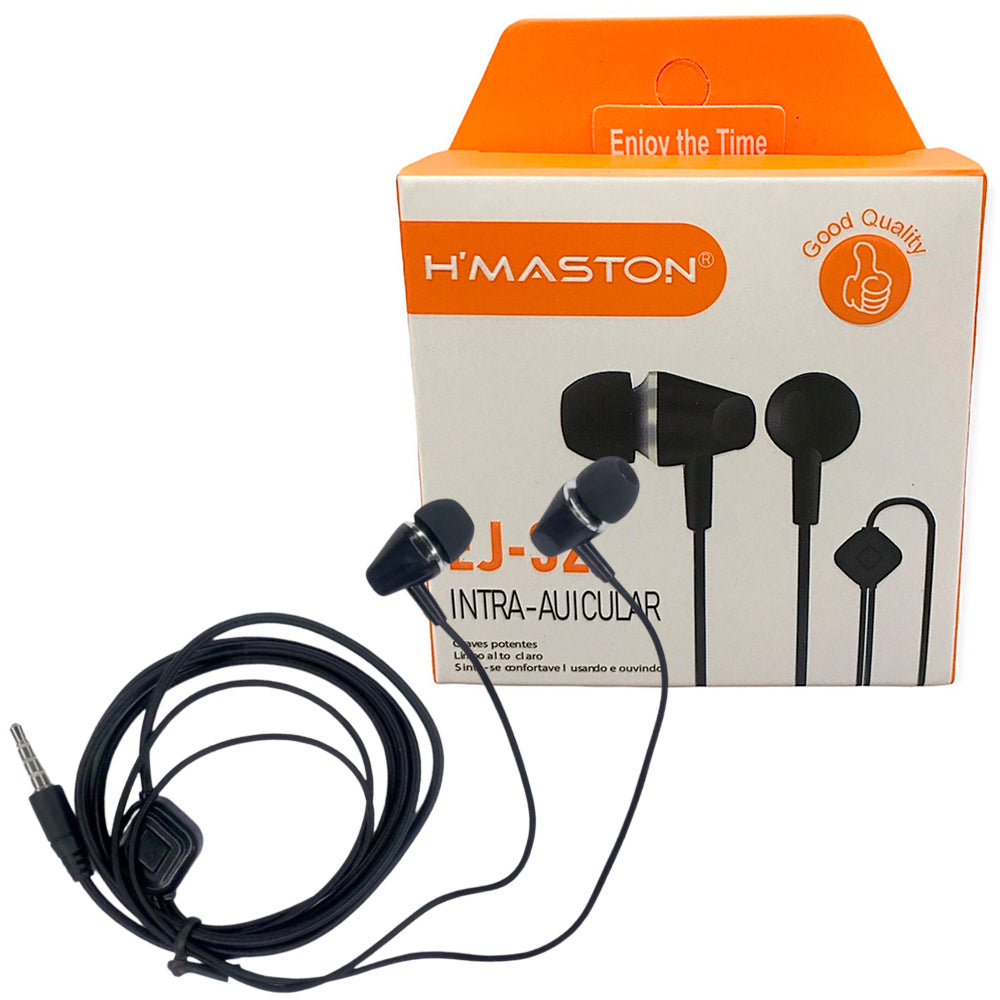 Fone De Ouvido H'maston Earphones Sincronizado Original EJ-32