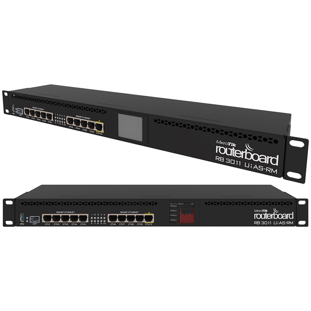 Routerboard Mikrotik RB3011UIAS-RM BR L5 Com 10 Portas GIGABIT + Porta SFP Fibra óptica