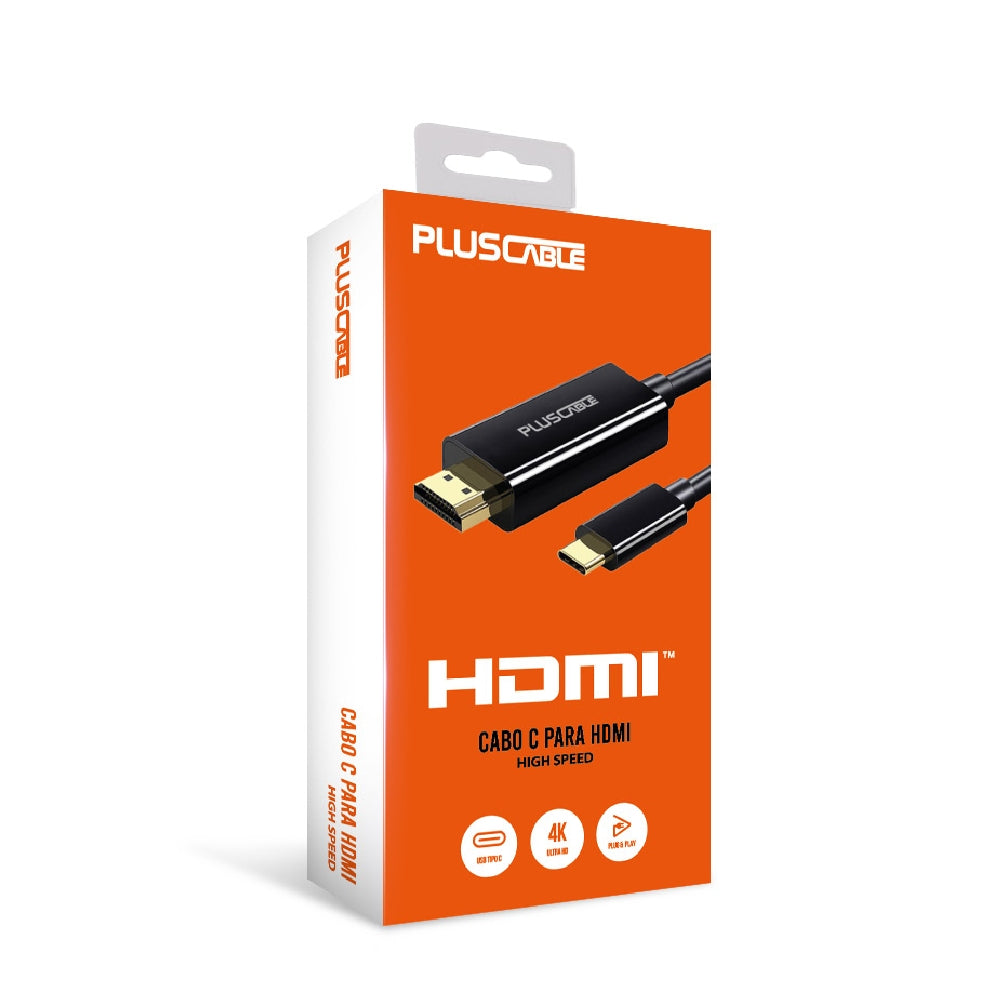 Cabo Adaptador USB-C para HDMI Cabo 2 Metros Plus Cable HDMIC20