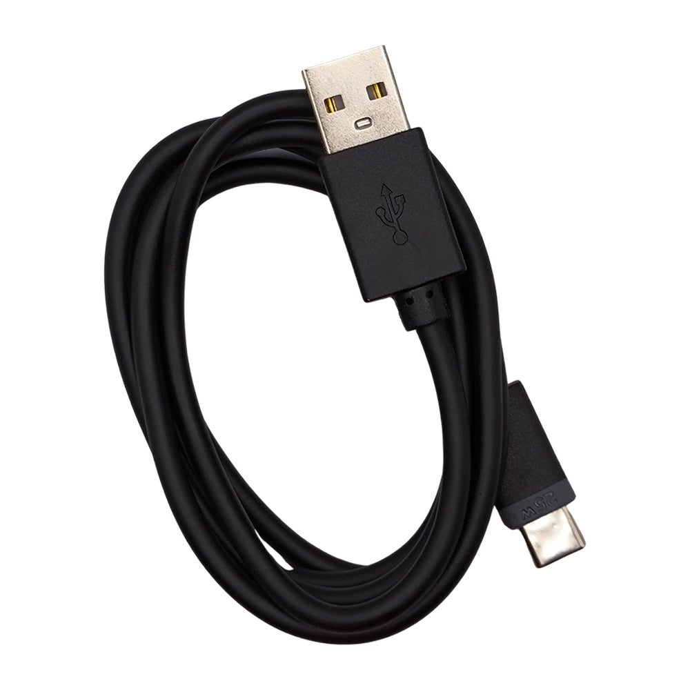Cabo USB Para Tipo-C, Carregamento Rápido, 25W, 1 Metro de Comprimento, Preto, Caixa Verde