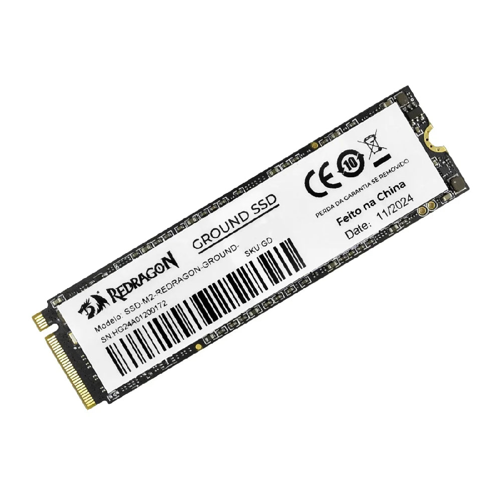 SSD M.2 NVMe Redragon Ground 256GB Leitura 3500Mb/s Gravação 3000Mb/s - GD-410
