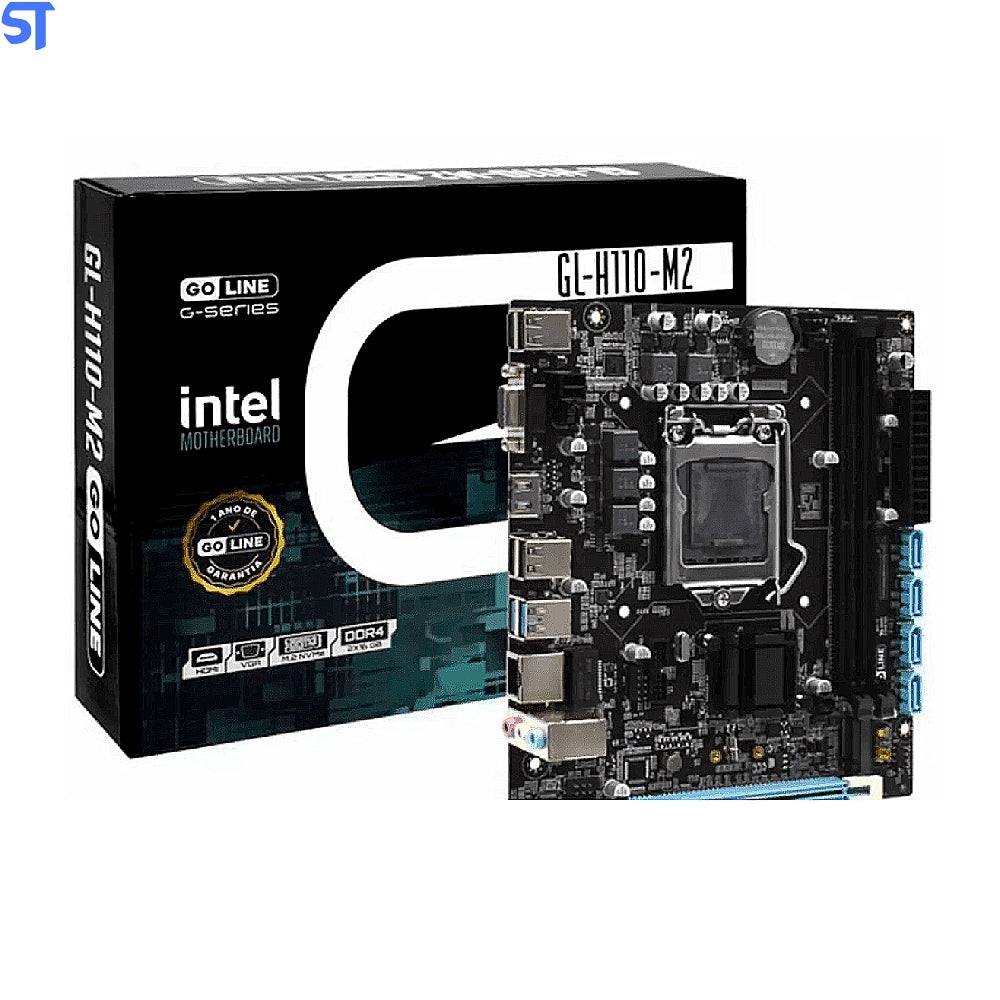 Placa Mãe Goline H110M-GD4 / LGA1151 / DDR4 (LAN Gigabit 1000MB & M.2 NVME) (6ª/7ª Geração Intel)
