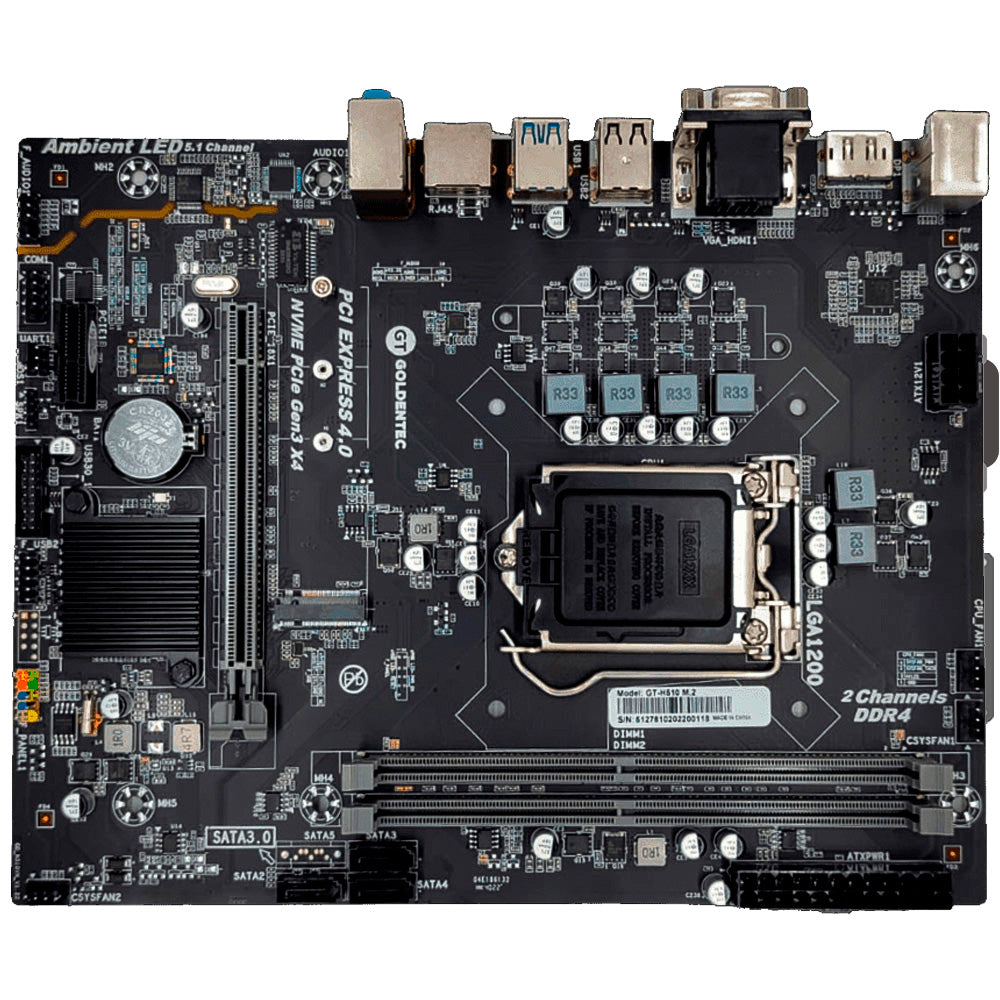 Computador Core I3-10105, GT-510 Com Slot M2, Rede Gigabit, RAM 4GB DDR4, SSD 240GB Kingston, Gab 34-BK, Windows